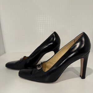 1990s GUCCI | Black High Heels w/ Buckle | Pre-Owned | TRUE VINTAGE | size 9